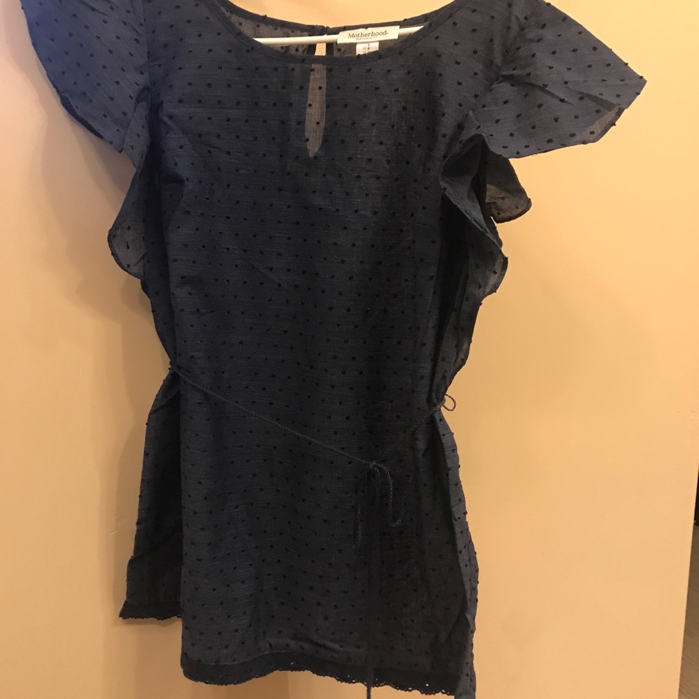 Motherhood Maternity dark navy flutter sleeve